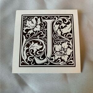 4.5” NEW! “J” Square Monogram Letter Print Ready to be Framed